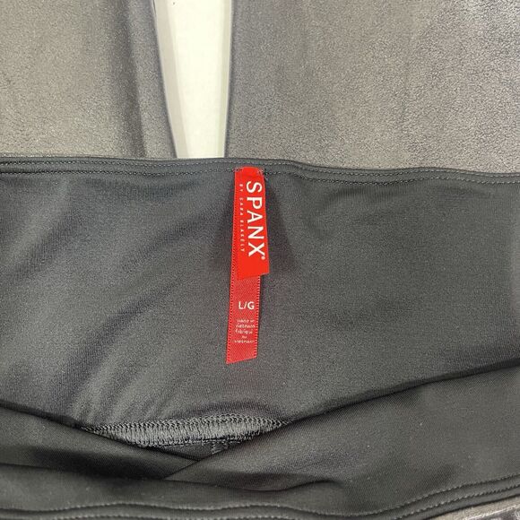 Spanx By Sara Blakely Faux Leather Slim Nylon Leggings Women’s Size L Shapewear - Picture 7 of 12